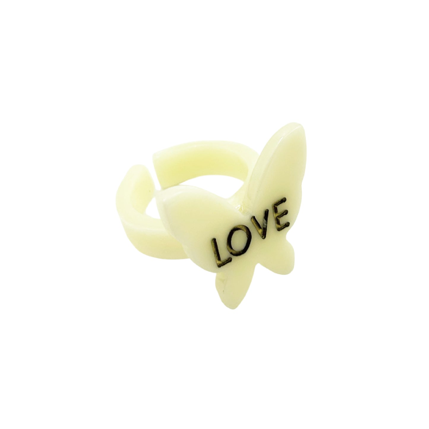 樹脂リング イエローバタフライ / resin ring yellow butterfly