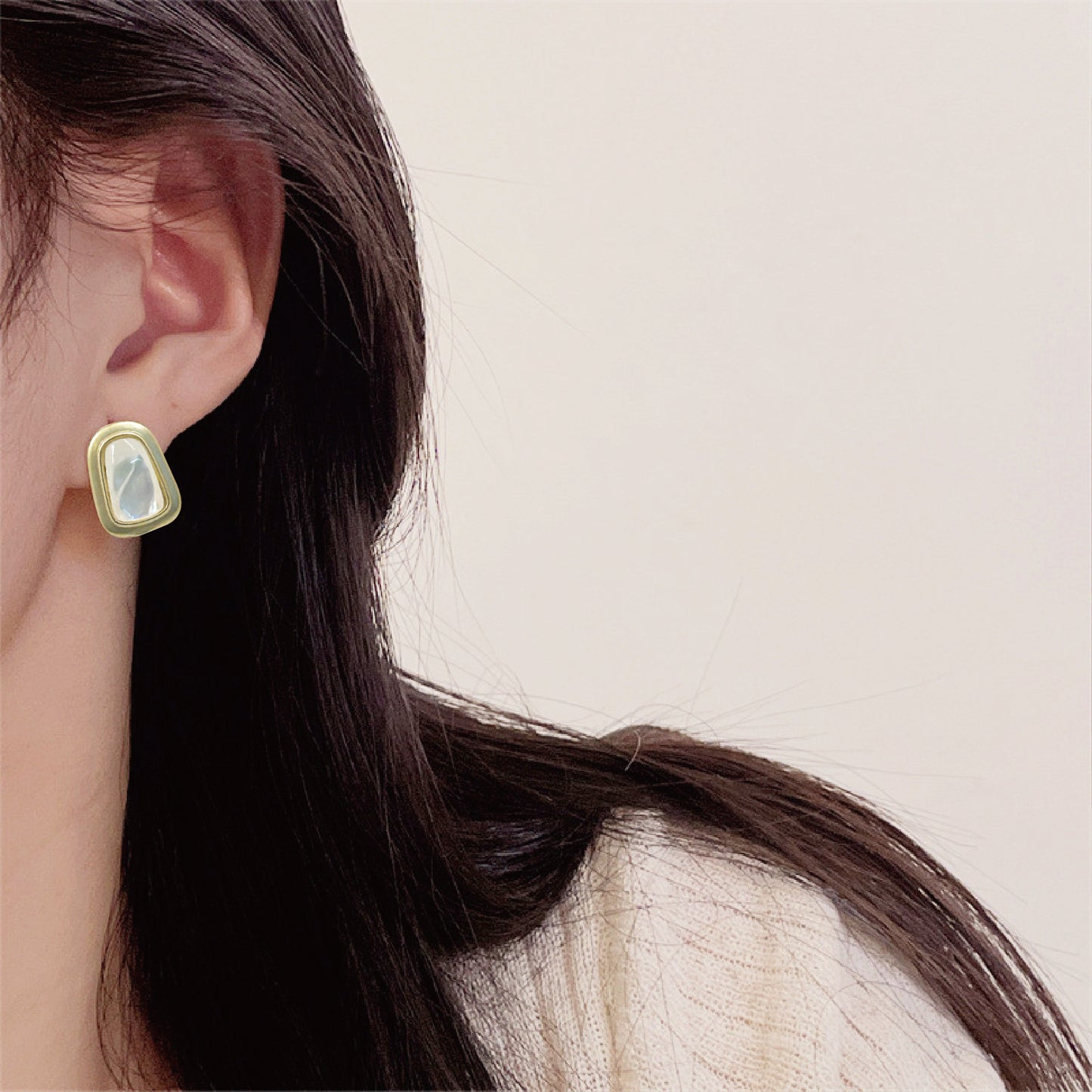 メタル貝殻ピアス / metal seashell earrings