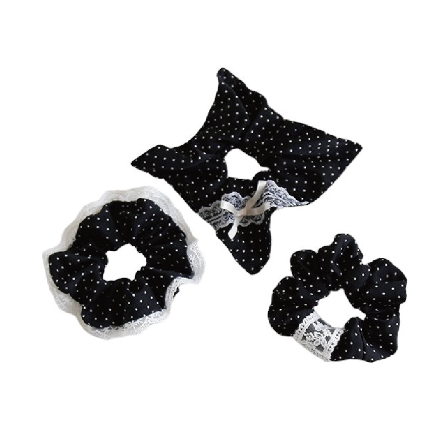ドットシュシュ(ブラック) / dot scrunchie(black)