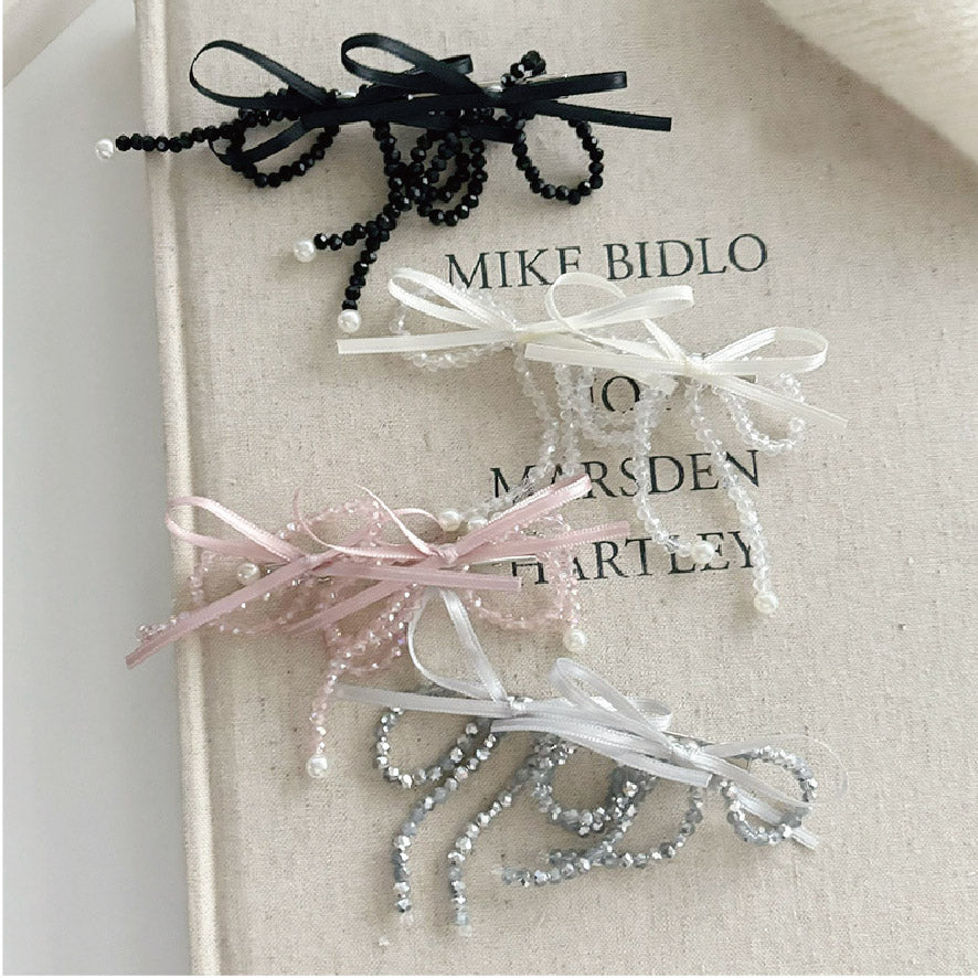 ビーズリボンヘアクリップ / beads ribbon hair clip