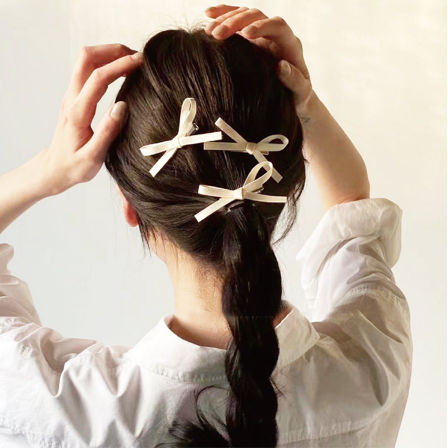 サテンリボンミニクリップ / satin ribbon mini clip