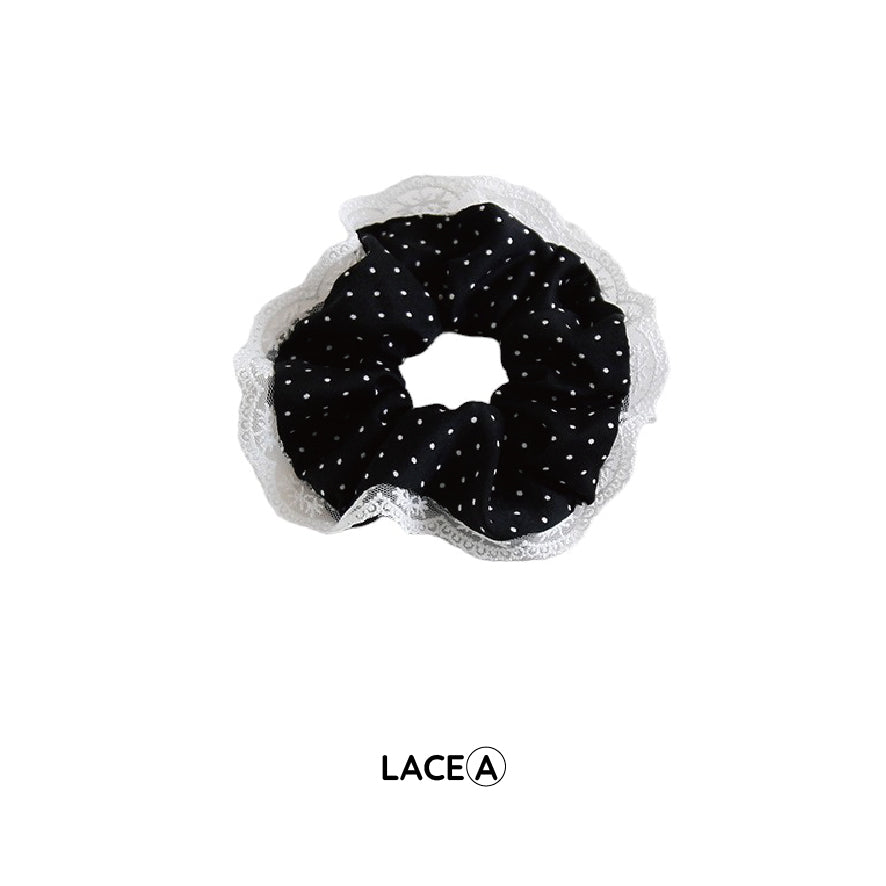 ドットシュシュ(ブラック) / dot scrunchie(black)