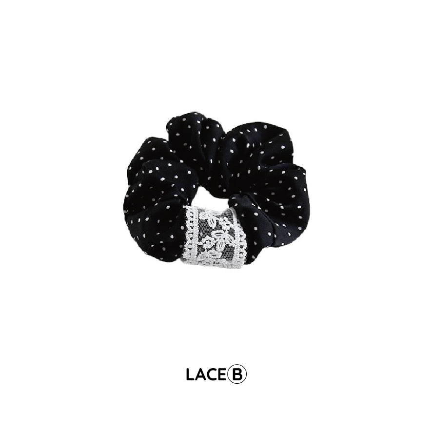 ドットシュシュ(ブラック) / dot scrunchie(black)