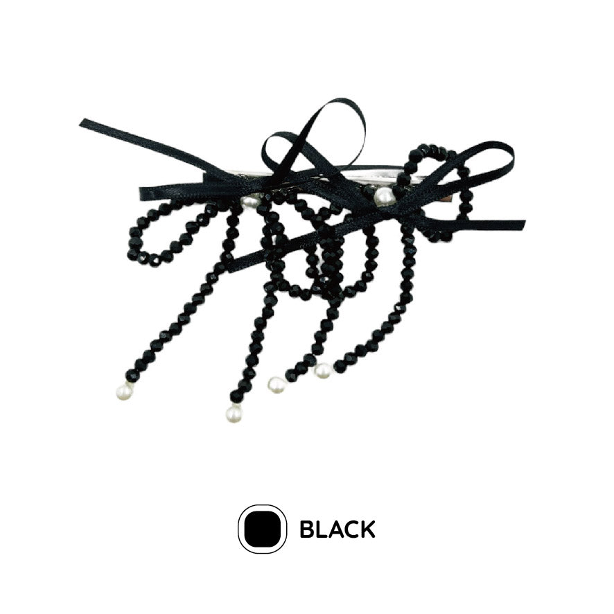 ビーズリボンヘアクリップ / beads ribbon hair clip