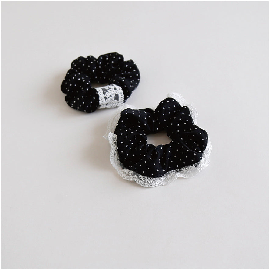 ドットシュシュ(ブラック) / dot scrunchie(black)