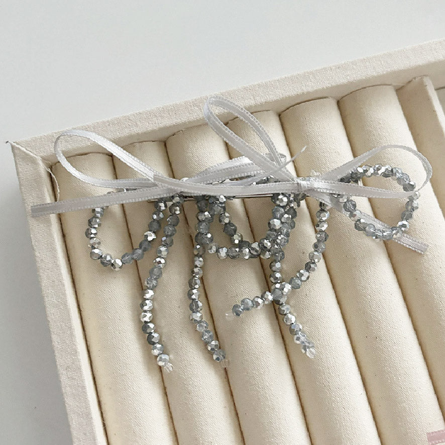 ビーズリボンヘアクリップ / beads ribbon hair clip