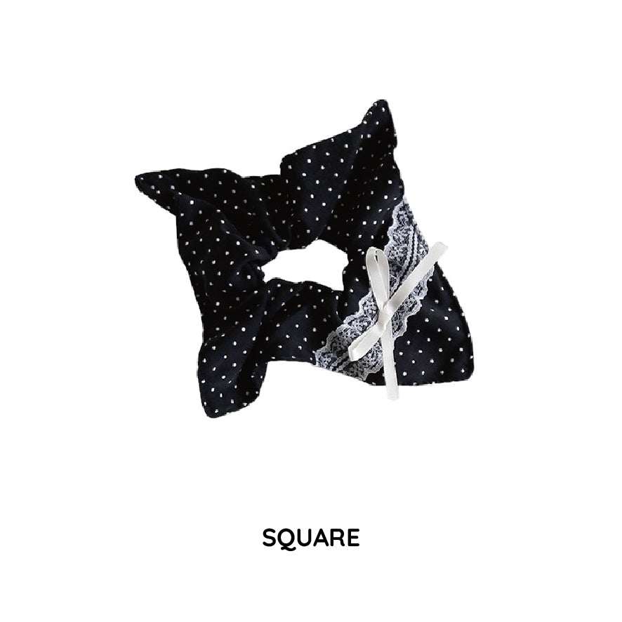 ドットシュシュ(ブラック) / dot scrunchie(black)