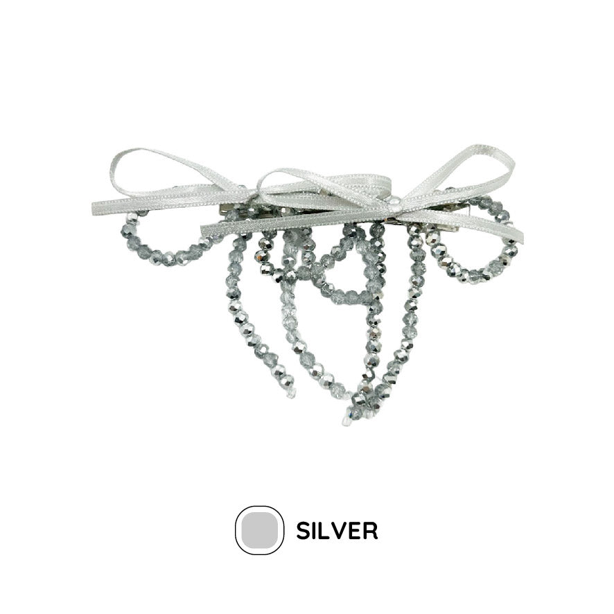 ビーズリボンヘアクリップ / beads ribbon hair clip