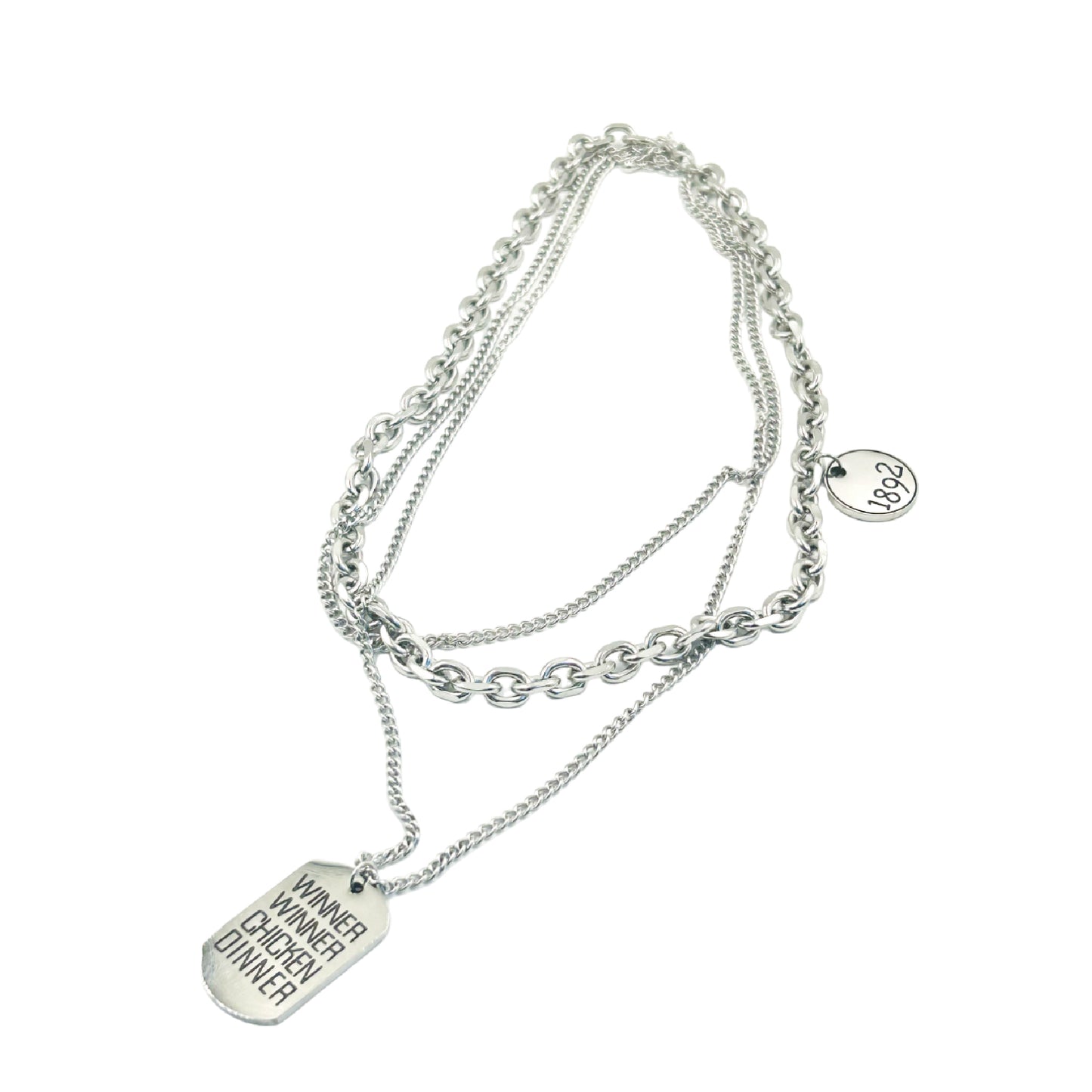 プレート 3連ネックレス / 3-strand necklace with plate
