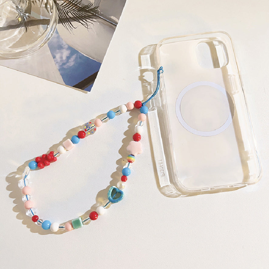 カラフル ビーズ チェーン ストラップ B / colorful beads chain strap B