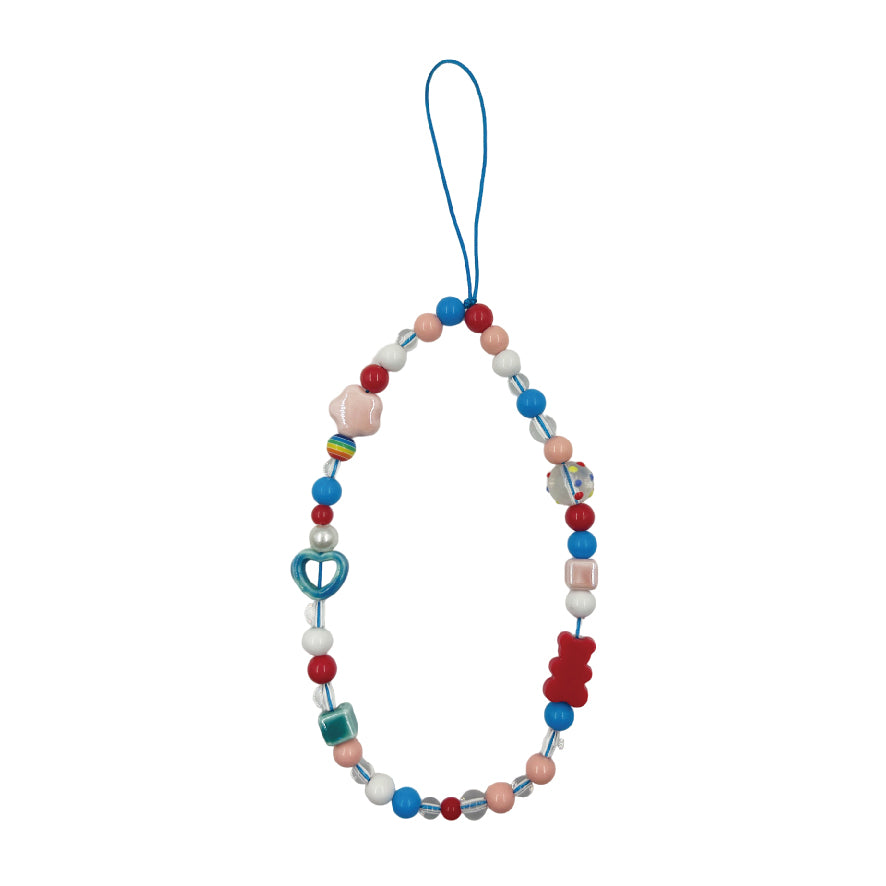 カラフル ビーズ チェーン ストラップ B / colorful beads chain strap B