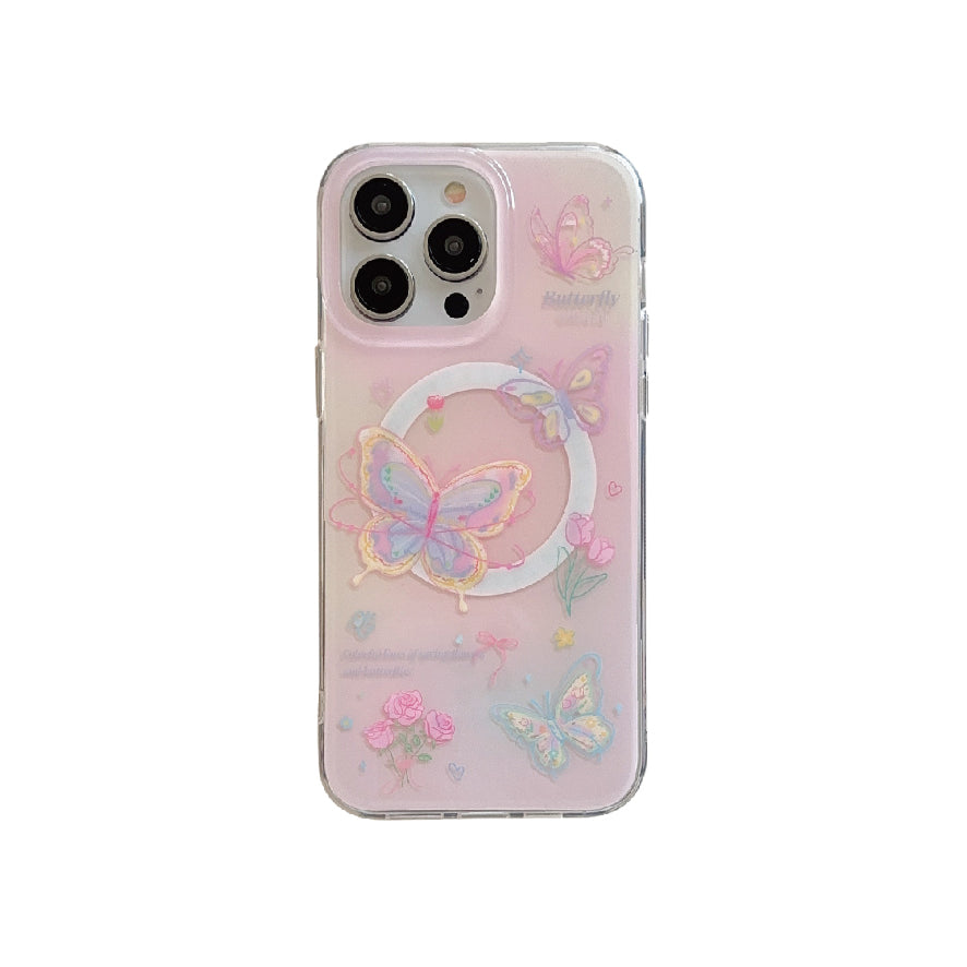 マグネット式 スマホケース&グリップ butterfly
