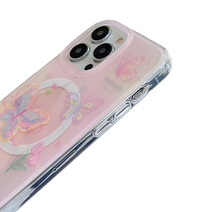 マグネット式 スマホケース&グリップ butterfly