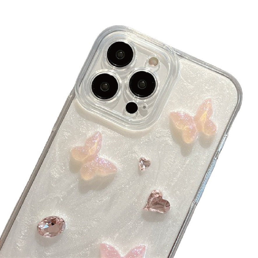 スマホケース butterfly&bijou