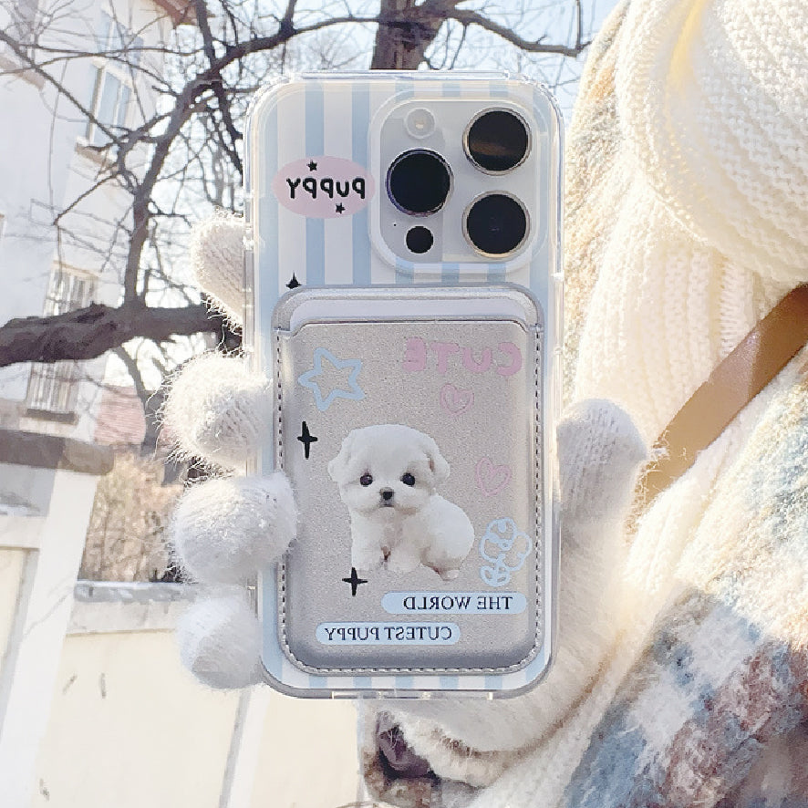 マグネット式 スマホケース&収納ケース puppy dog