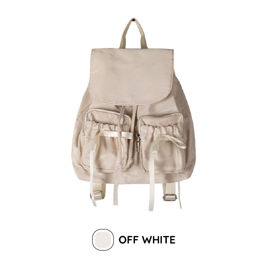ダブルリボンナイロンミニバックパック / double ribbon nylon mini backpack