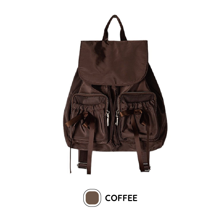 ダブルリボンナイロンミニバックパック / double ribbon nylon mini backpack