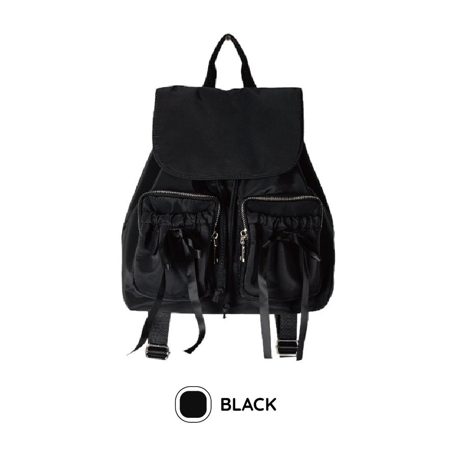 ダブルリボンナイロンミニバックパック / double ribbon nylon mini backpack