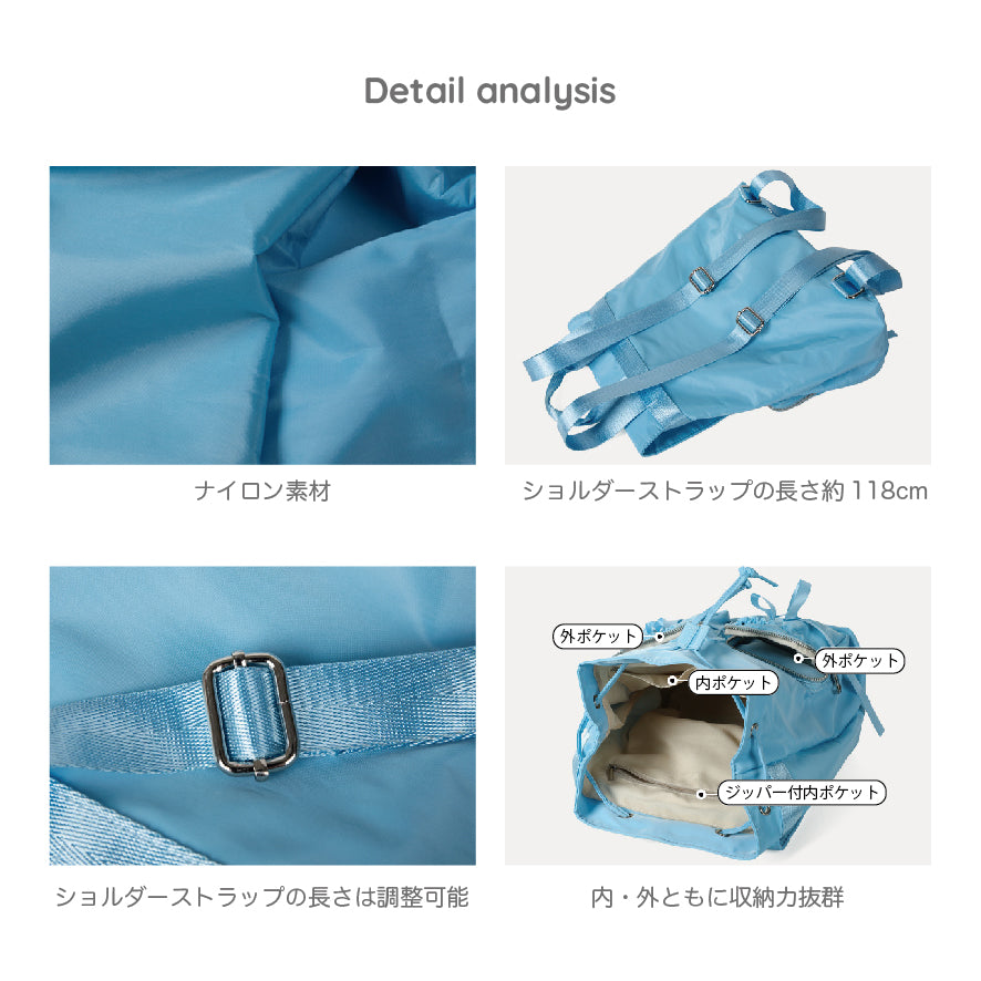 ダブルリボンナイロンミニバックパック / double ribbon nylon mini backpack