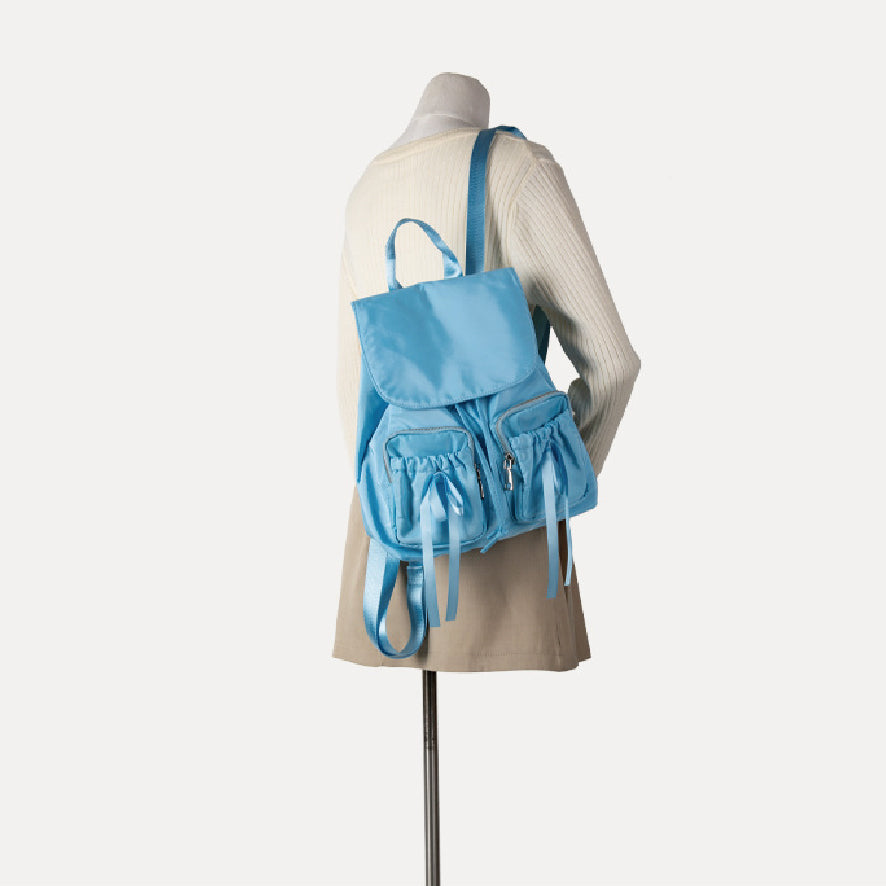 ダブルリボンナイロンミニバックパック / double ribbon nylon mini backpack
