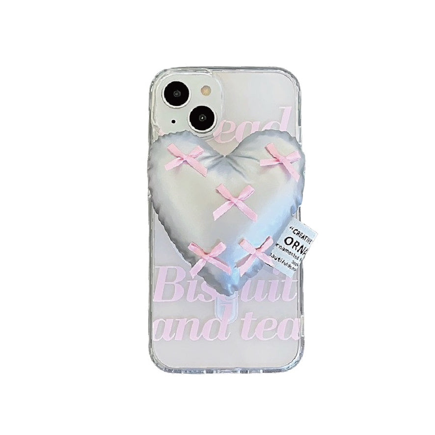 マグネット式 スマホケース&グリップ heart ribbon