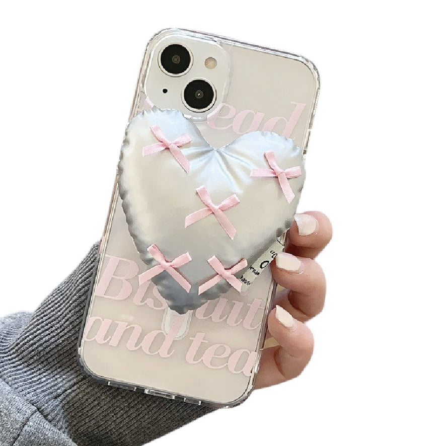 マグネット式 スマホケース&グリップ heart ribbon