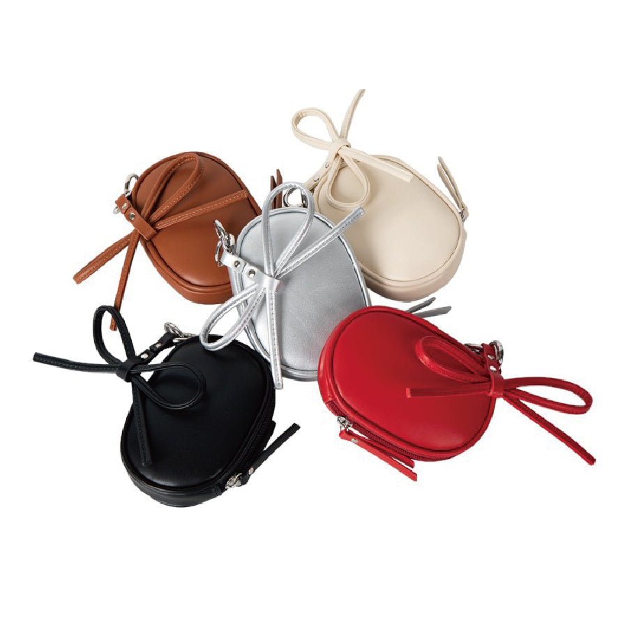 パールチェーンリボンミニポシェット/Pearl chain ribbon mini pochette