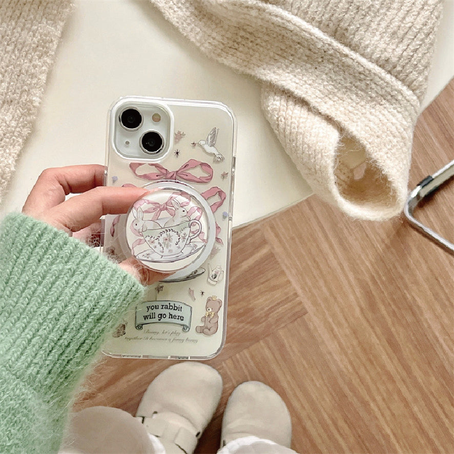 マグネット式 スマホケース&グリップ rabbit