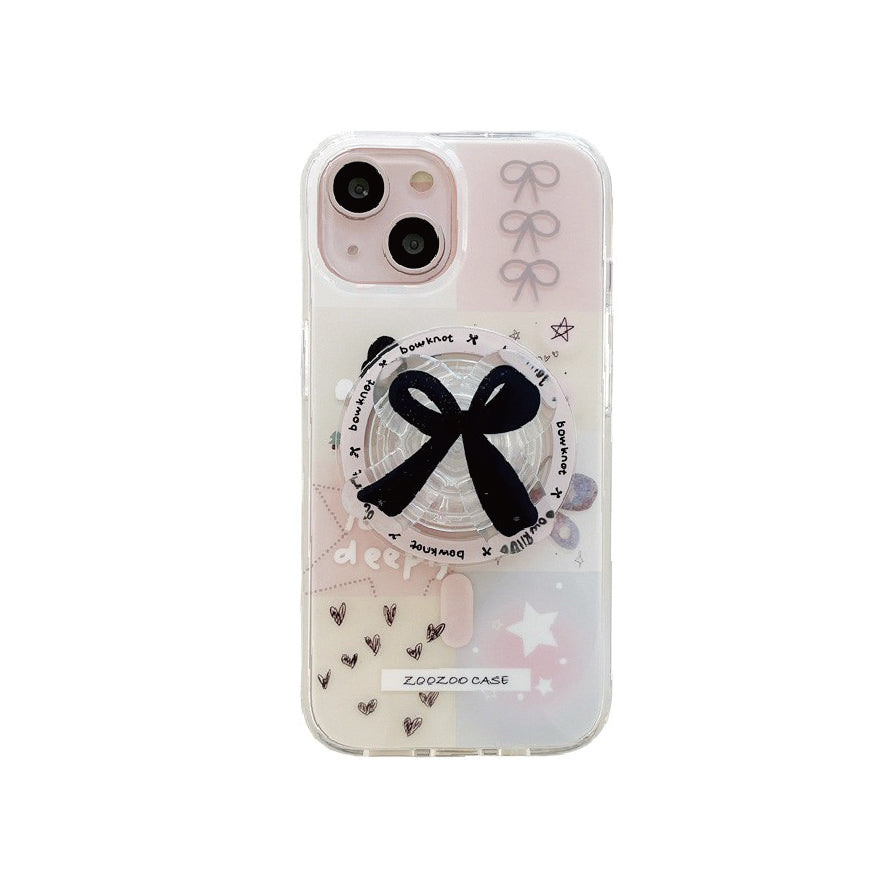 マグネット式 スマホケース&グリップ ribbon