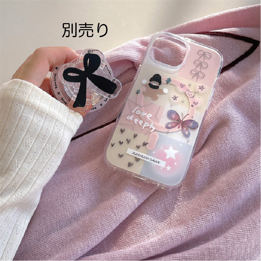 マグネット式 スマホケース&グリップ ribbon