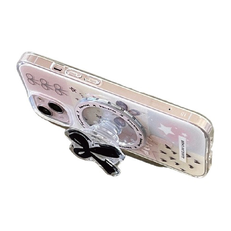 マグネット式 スマホケース&グリップ ribbon