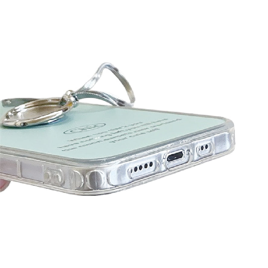 スマホケース ミント with silver ribbon