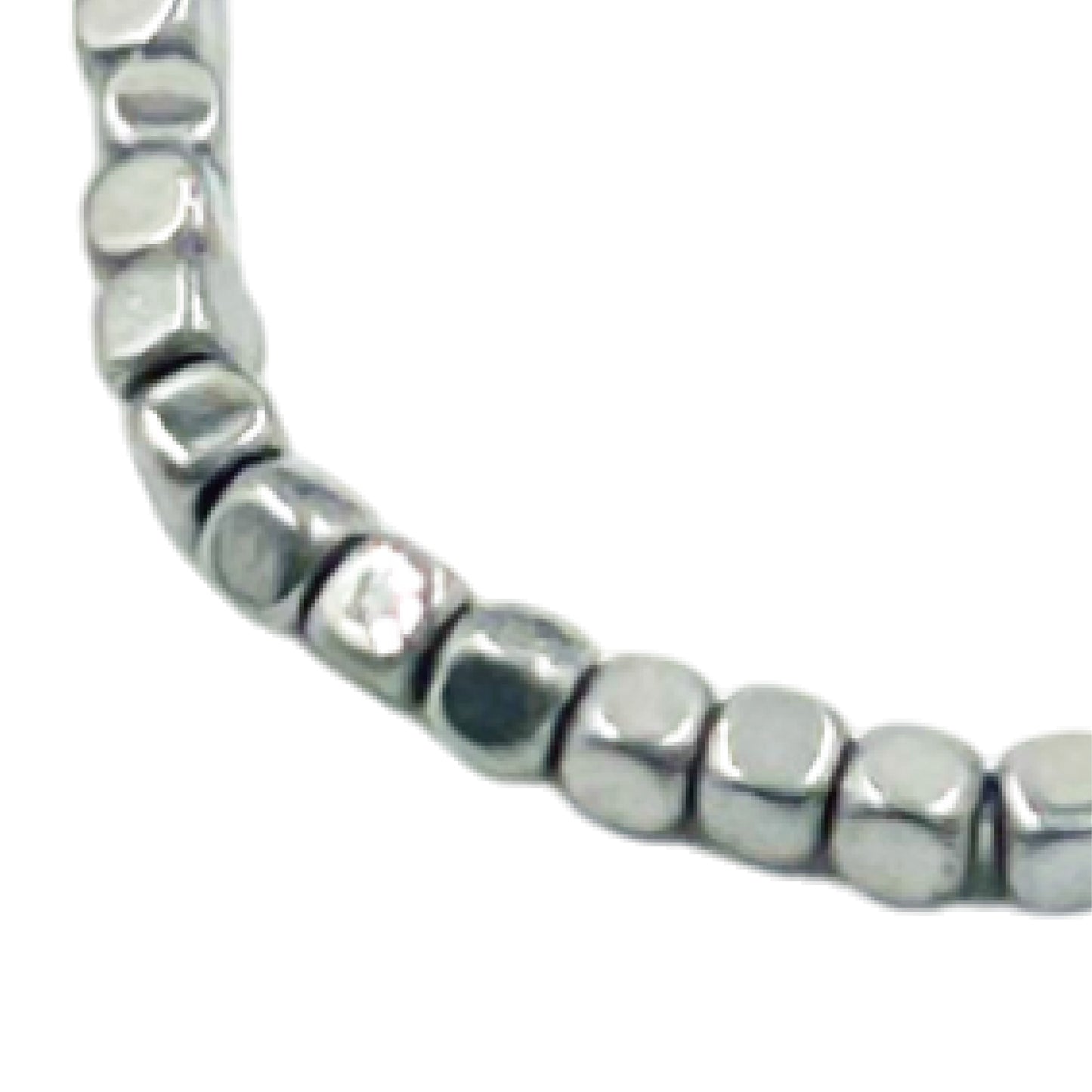 ビーズブレスレット シルバーキューブ / bead bracelet silver cube