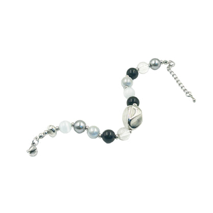 ビーズブレスレット シルバーストーン / bead bracelet silver stone