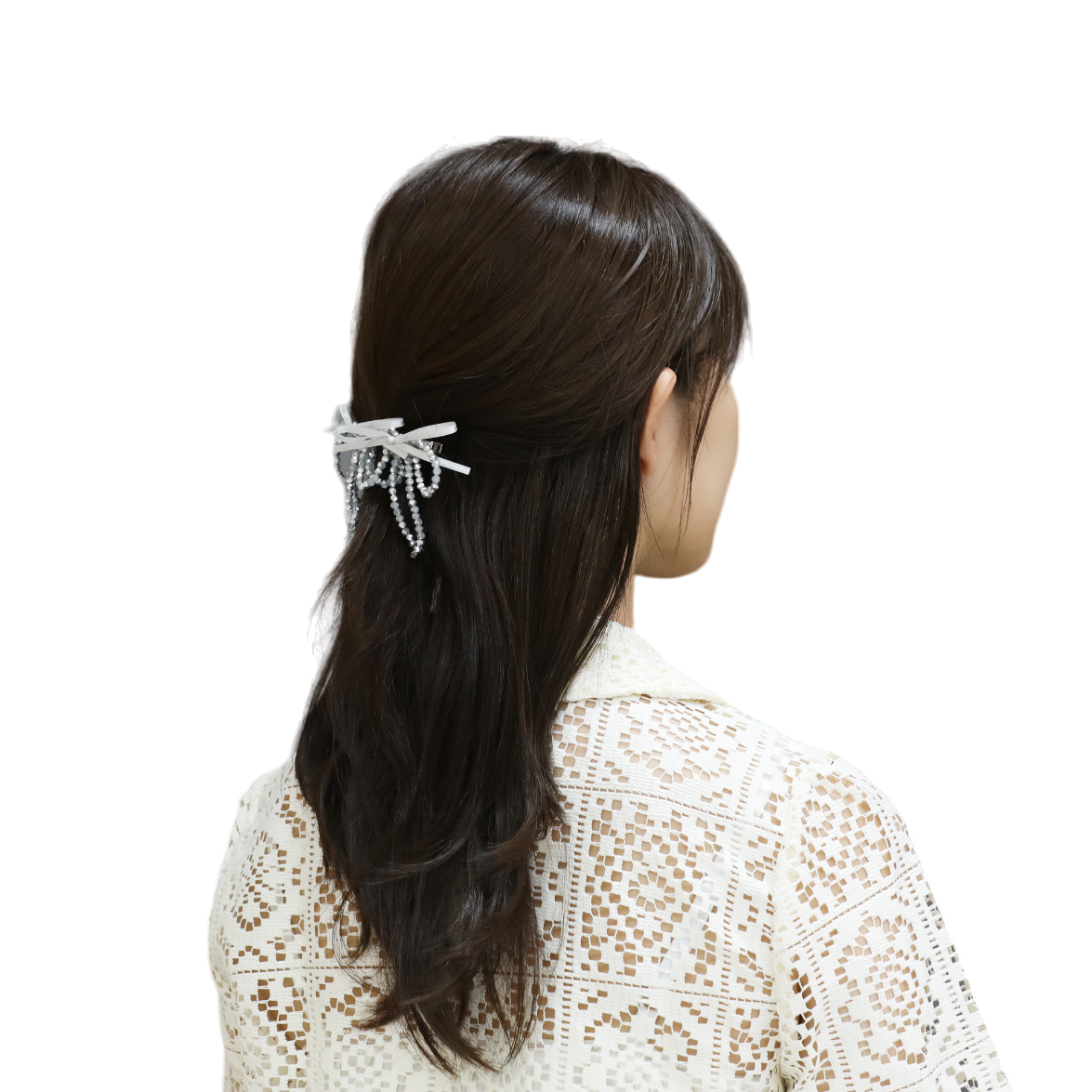 ビーズリボンヘアクリップ / beads ribbon hair clip