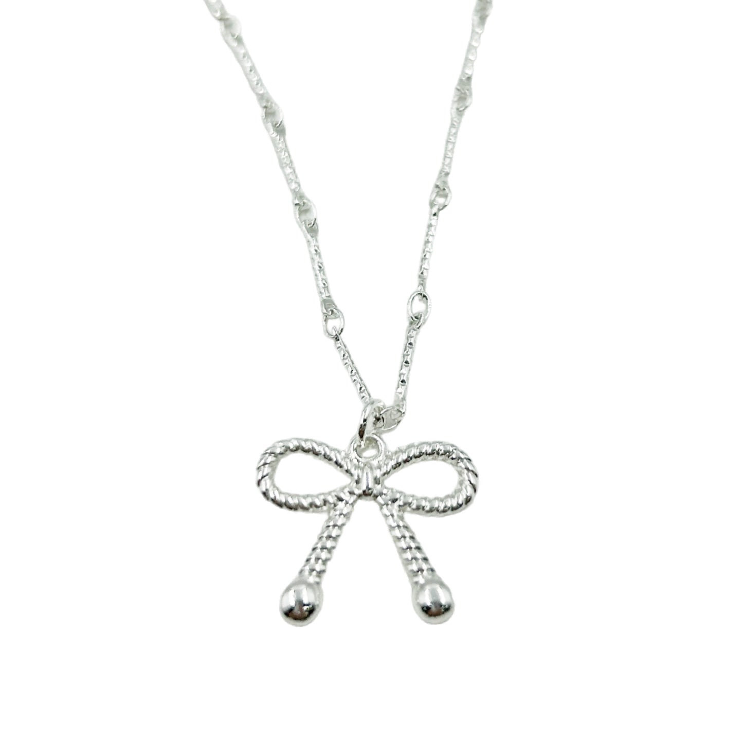 メタリックシルバーリボン ネックレス / metallic silver ribbon necklace