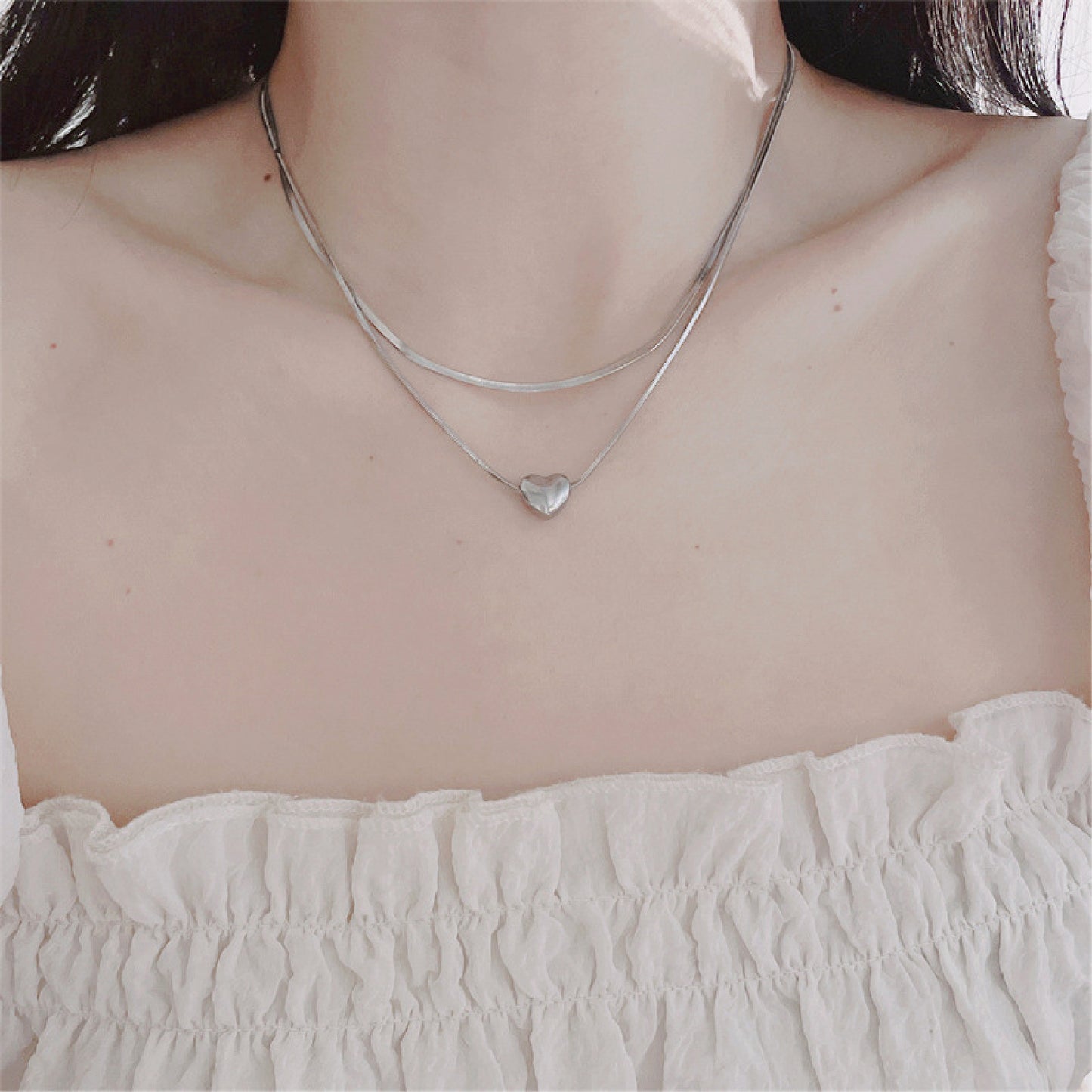 ハート2連ネックレス / heart double necklace