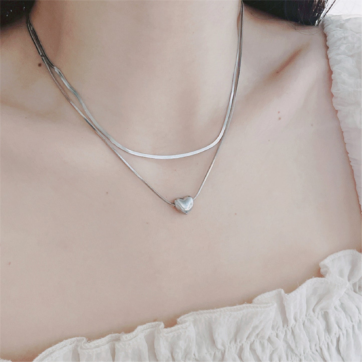 ハート2連ネックレス / heart double necklace