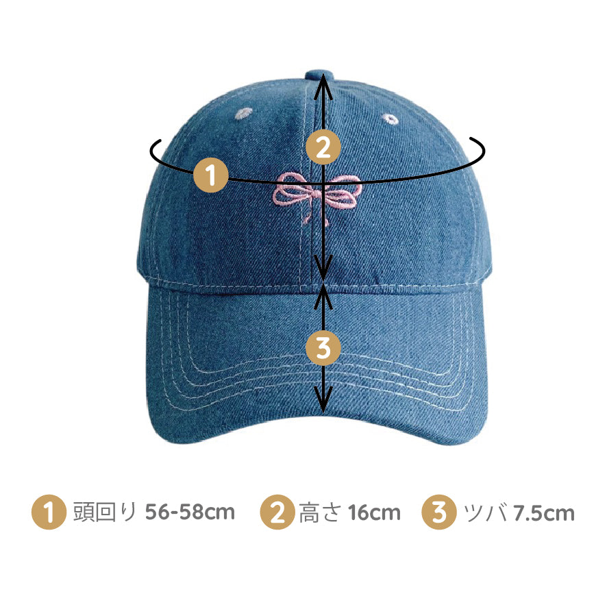 デニムリボンキャップ / denim ribbon cap