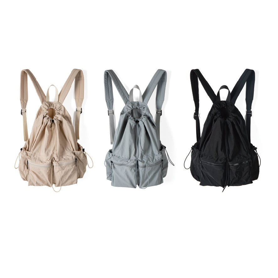 マルチ 2ポケット ストリング バックパック / multi 2pockets string backpack