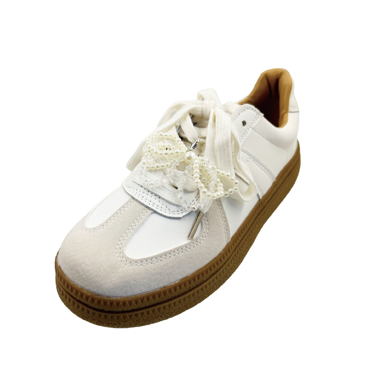 スニーカーデコレーション ホワイトパールリボンC / sneaker decoration white pearl ribbon C