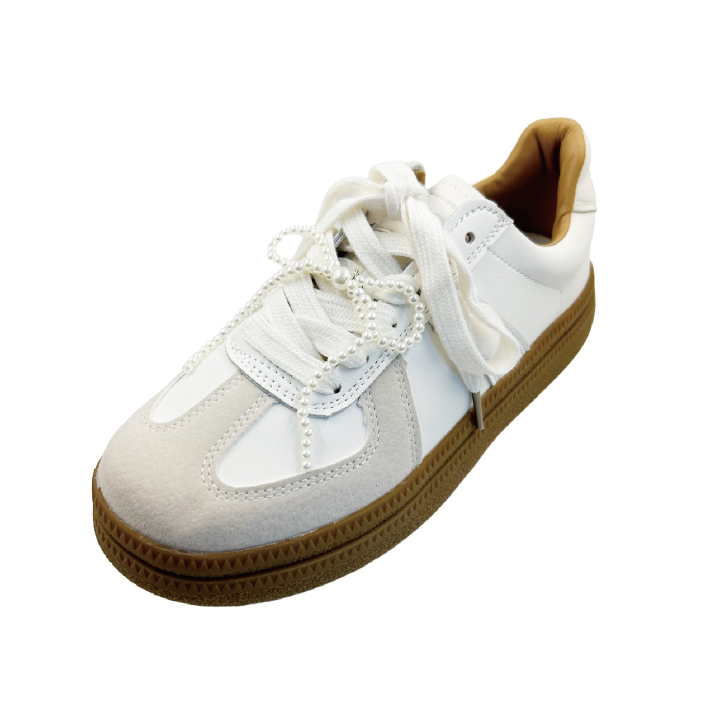 スニーカーデコレーション ホワイトパールリボンD / sneaker decoration white pearl ribbon D